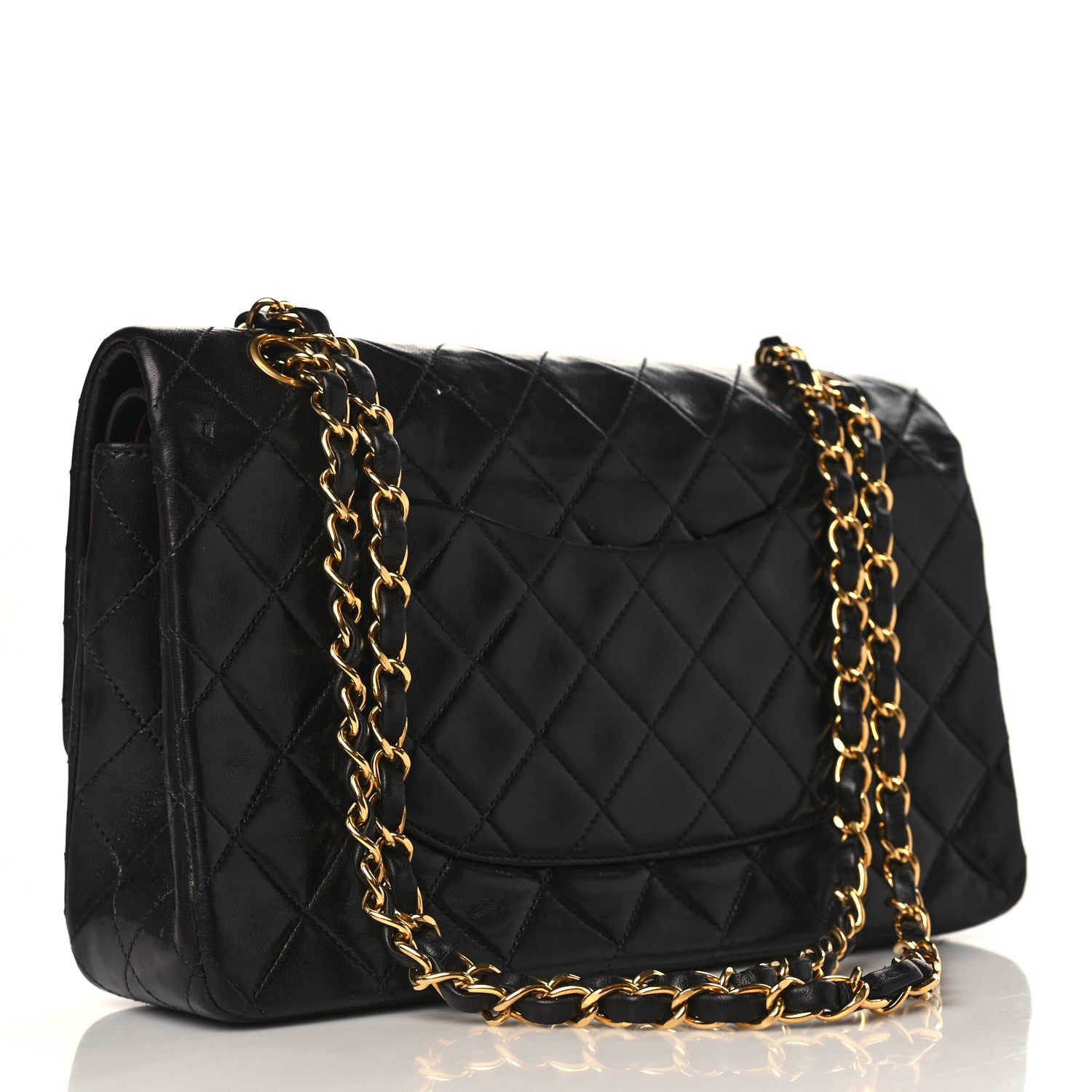 Chanel Lambskin Quilted Medium Double Flap Black 3 of 12