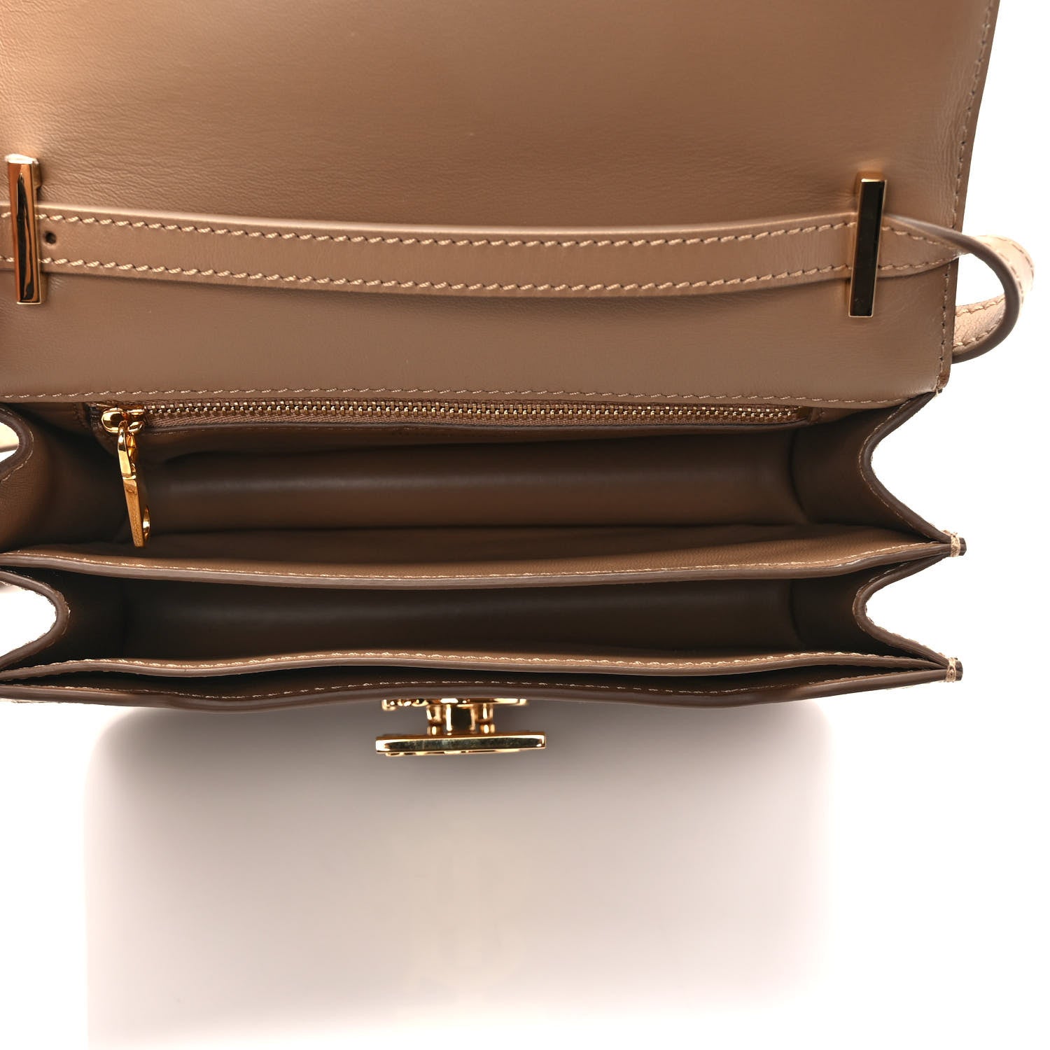 Burberry Calfskin Monogram Embossed Small TB Bag Light Camel 5 of 8
