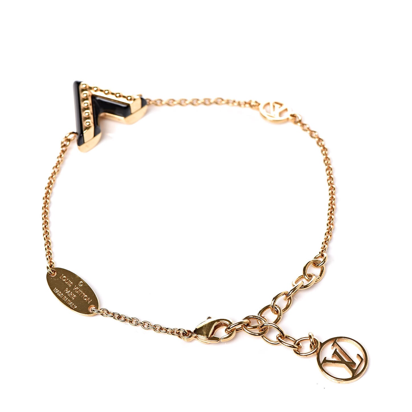 Lacquer Studded Essential V Bracelet Gold