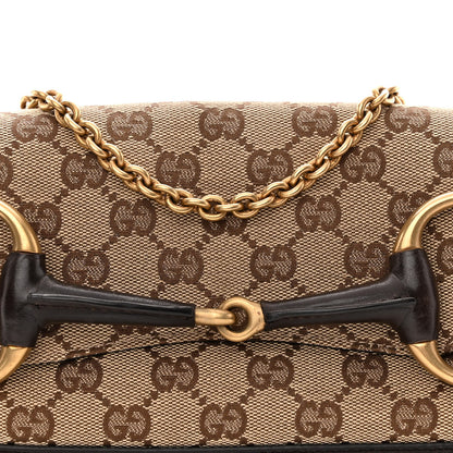 Gucci Monogram Studded Small Horsebit Clutch Dark Brown 7 of 9