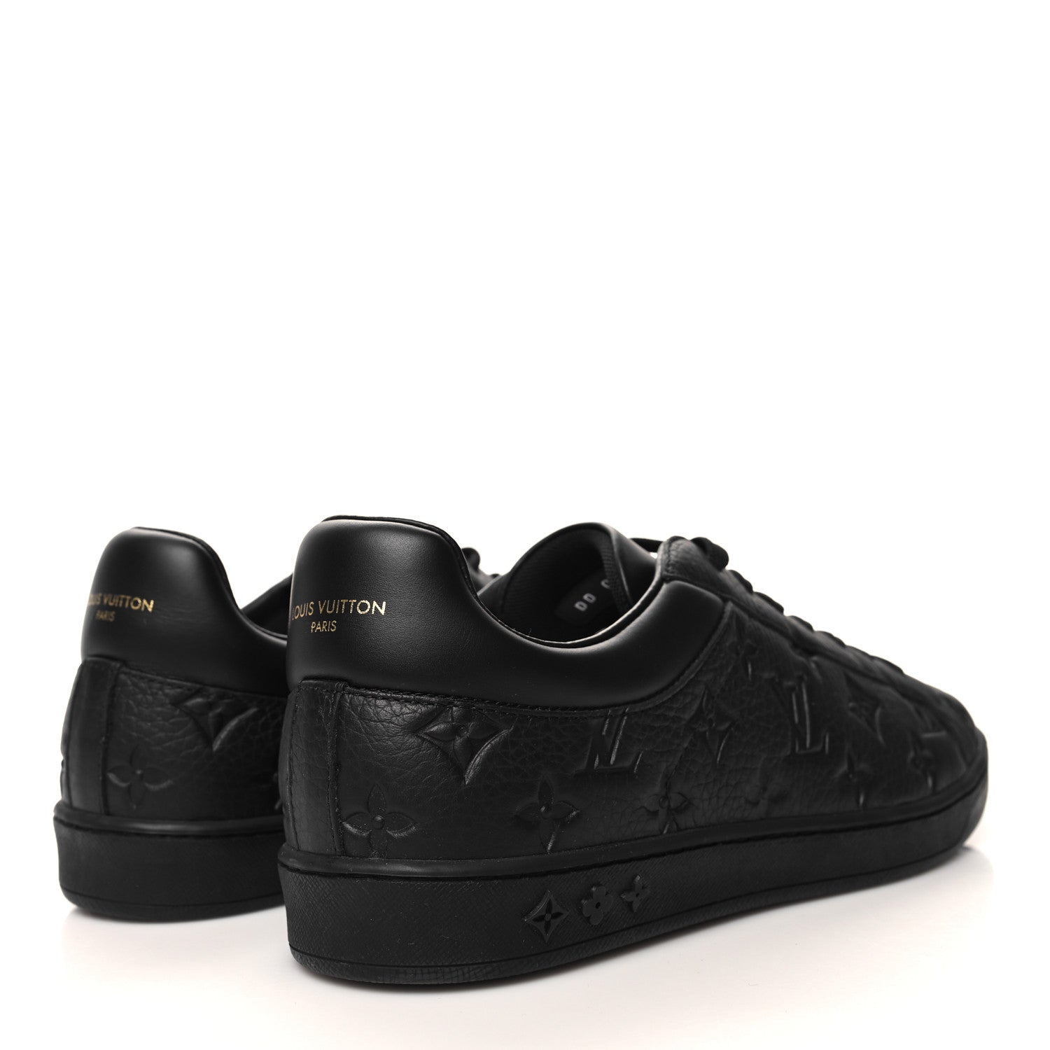 Louis Vuitton Grained Calfskin Embossed Monogram Mens Luxembourg Sneakers 9.5 Black 4 of 8