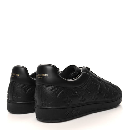Louis Vuitton Grained Calfskin Embossed Monogram Mens Luxembourg Sneakers 9.5 Black 4 of 8