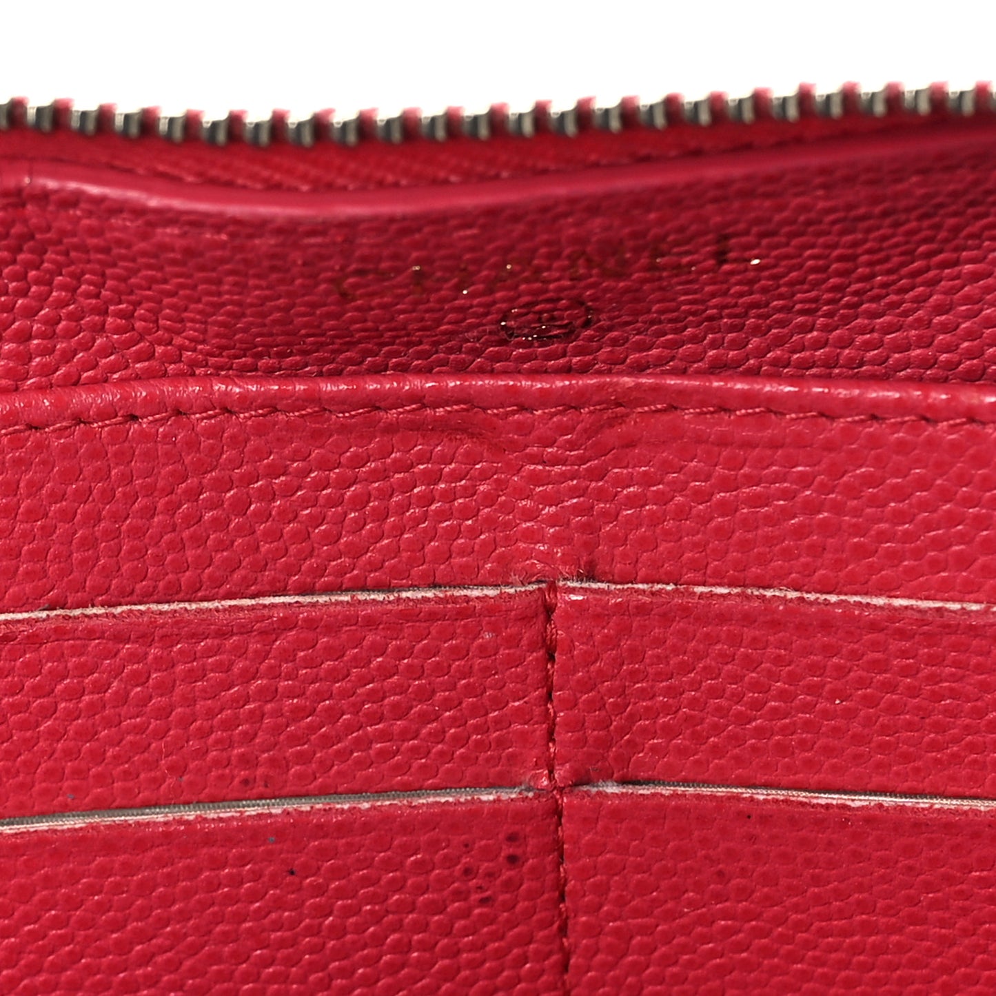 Caviar Quilted Large Gusset Zip Around Wallet Fuchsia
