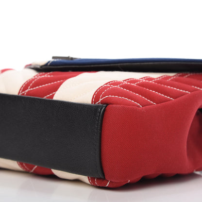 Saint Laurent Canvas Matelasse Chevron American Flag Monogram Medium College Bag Red Blue 7 of 9