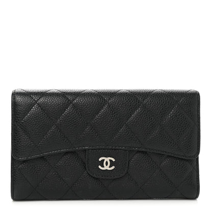 Chanel Caviar Quilted Large Flap Wallet Black 1 of 8