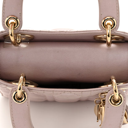 Christian Dior Metallic Lambskin Cannage Mini Lady Dior Lotus 12 of 12