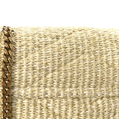 Saint Laurent Straw Matelasse Chevron Monogram Large College Satchel Natural 11 of 12