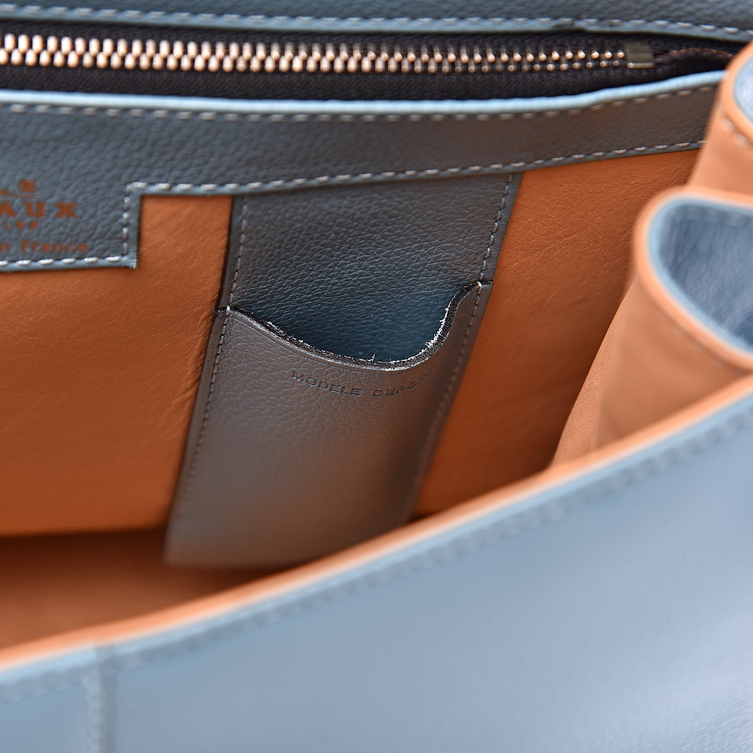 Delvaux Calfskin MM Brillant Satchel Blue 12 of 13