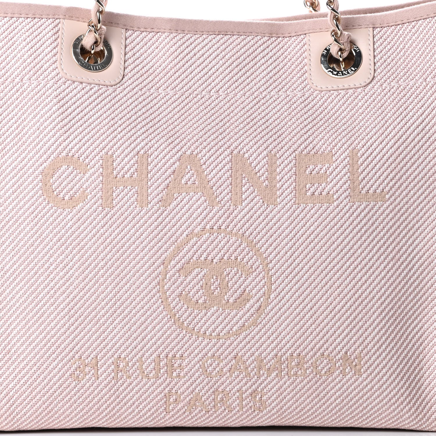 Chanel Mixed Fibers Calfskin Small Deauville Tote Beige 8 of 10