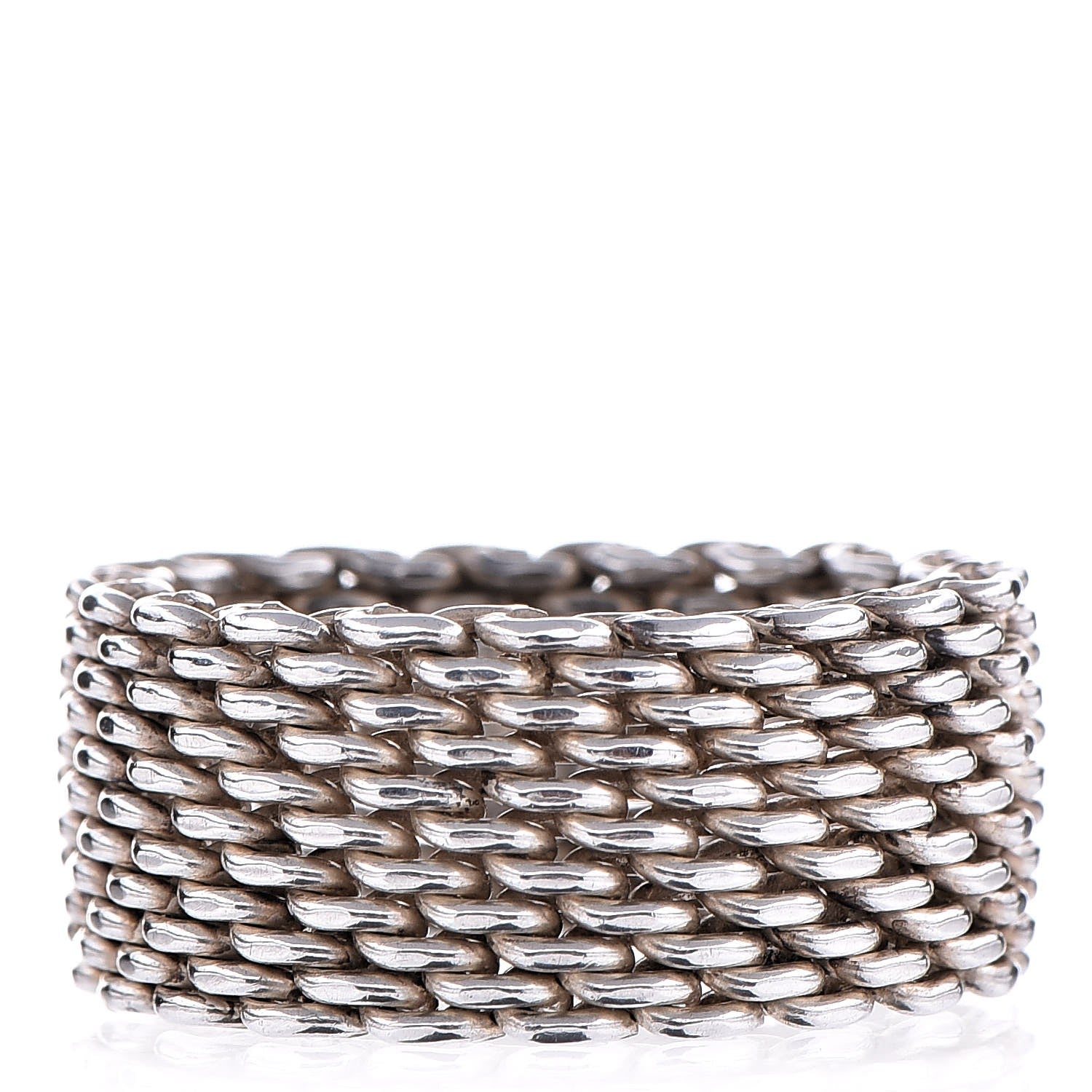 Tiffany Sterling Silver Mesh Somerset Ring 55 7 5 of 8