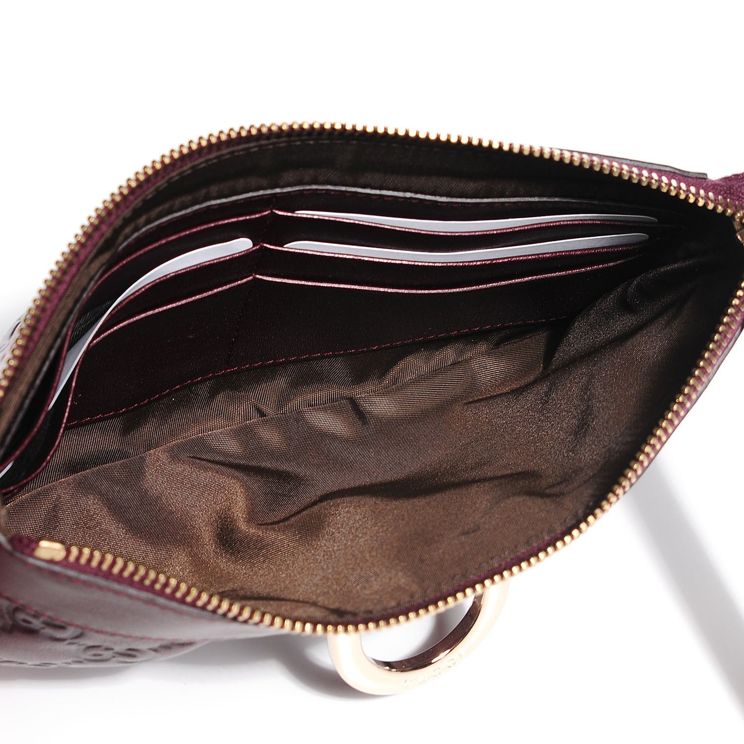 Gucci Guccissima D Gold Wristlet Bordeaux 5 of 8
