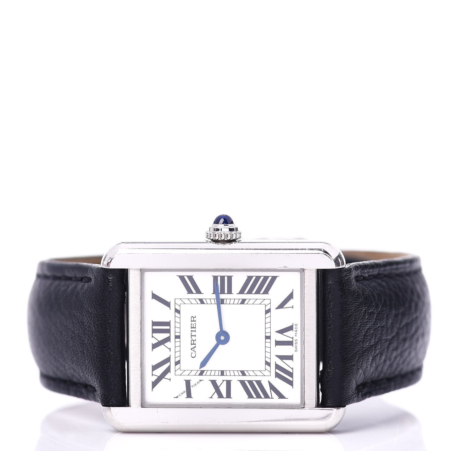 Stainless Steel Calfskin 24mm Tank Solo Quartz Watch