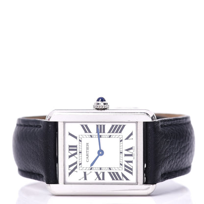Cartier Stainless Steel Calfskin 24mm Tank Solo Quartz Watch 3 of 5