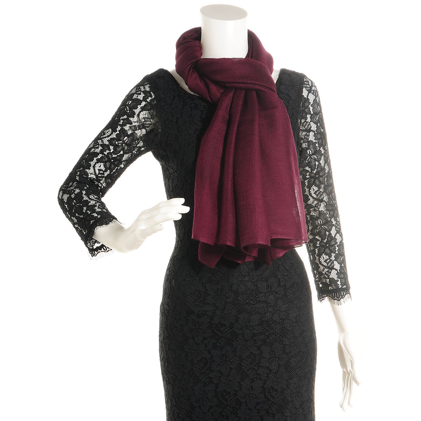 Cashmere Silk Plume Stole Cassis