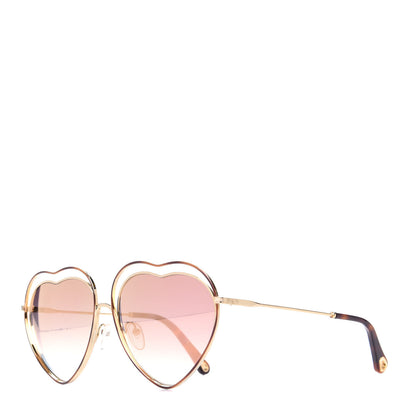 Chloe Metal Poppy Love Heart Sunglasses CE131S Havana Rose 1 of 4
