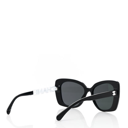 Chanel Acetate Strass Square Sunglasses 5422-B Black White 4 of 7
