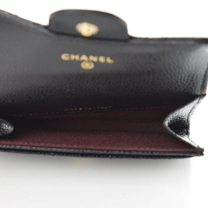Chanel Caviar Quilted Flap Card Holder Wallet Black 5 of 10