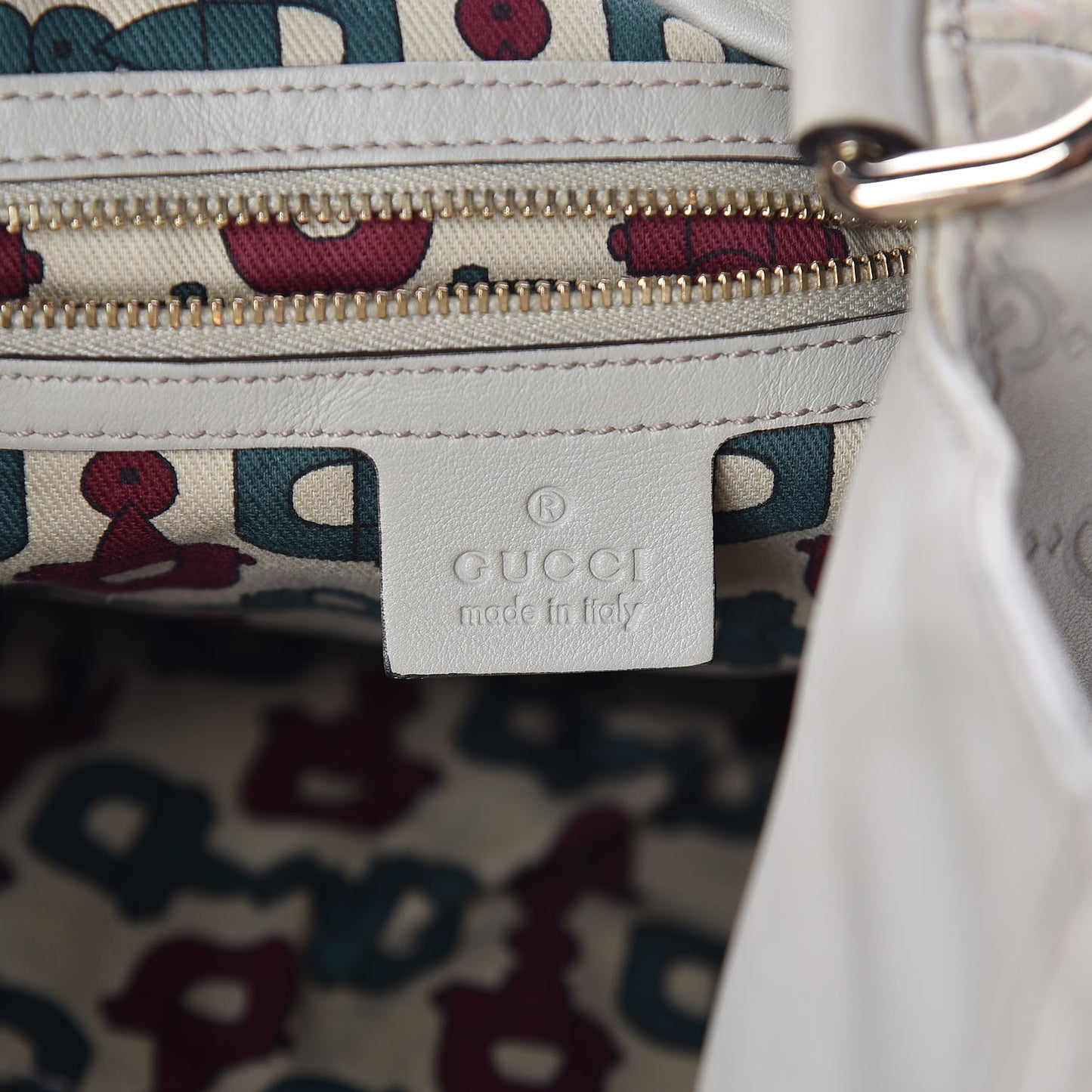 Guccissima Medium Hysteria Top Handle Bag Off White
