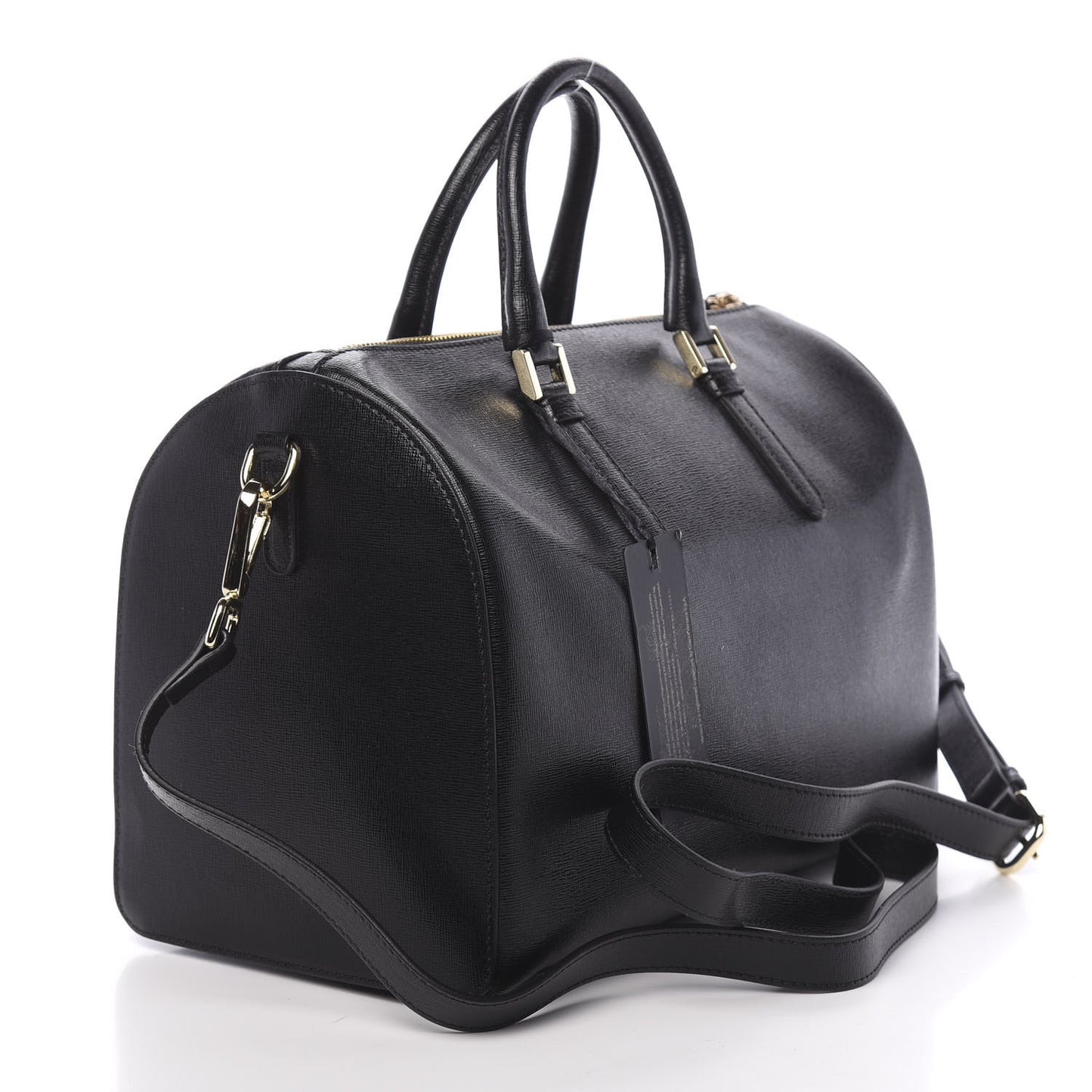 Saffiano Calfskin Palazzo Duffle Bag Black