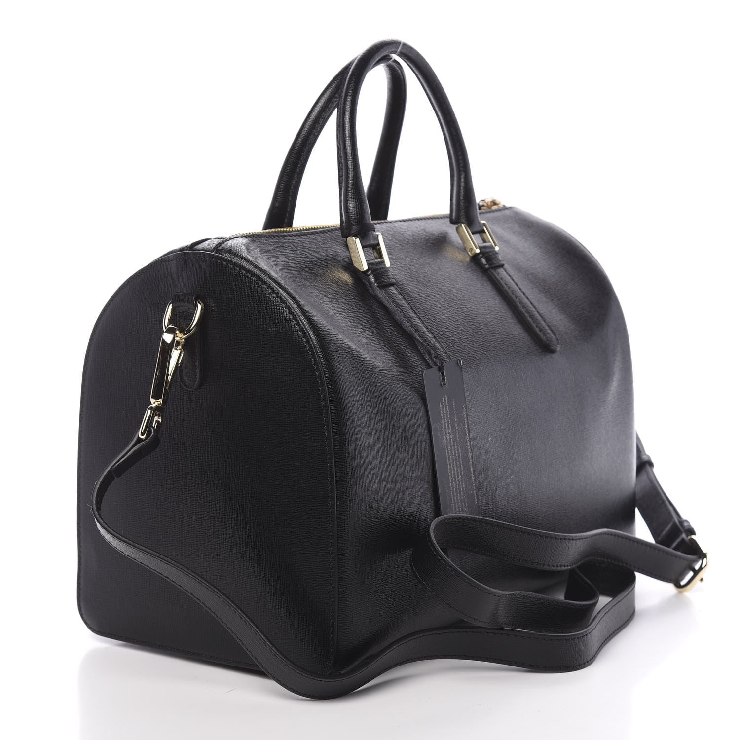 Versace Saffiano Calfskin Palazzo Duffle Bag Black 4 of 11