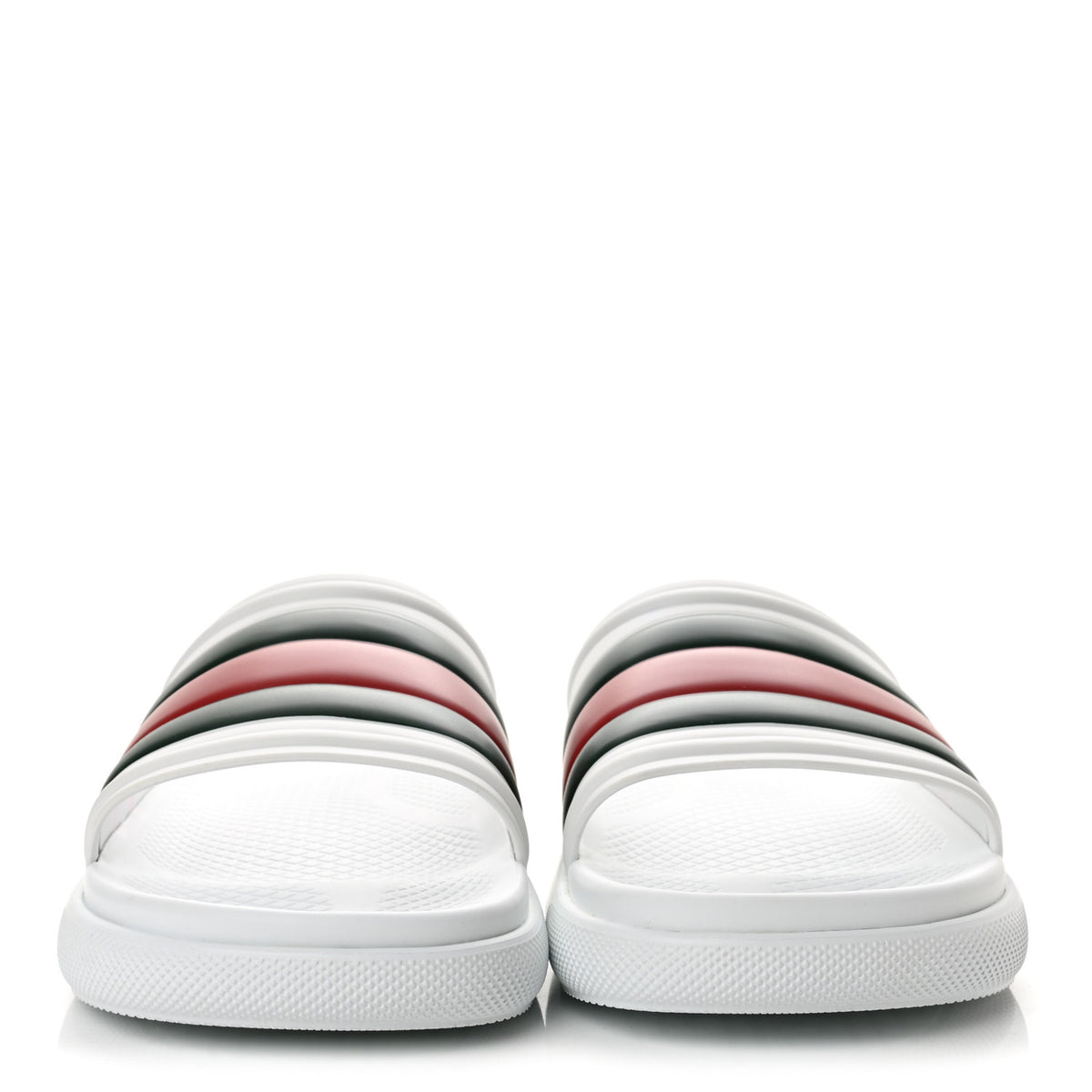 Rubber Web Mens Slide Sandals 12 White Green Red