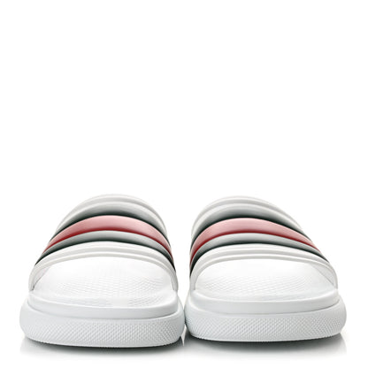 Gucci Rubber Web Mens Slide Sandals 12 White Green Red 3 of 10