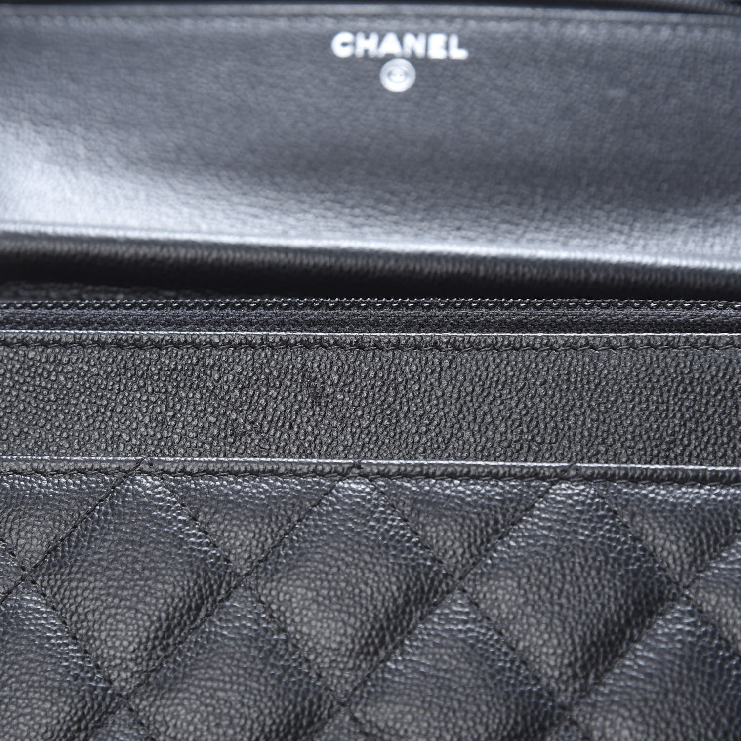 Chanel Grained Calfskin Quilted CC Box Wallet On Chain WOC Black 12 of 13