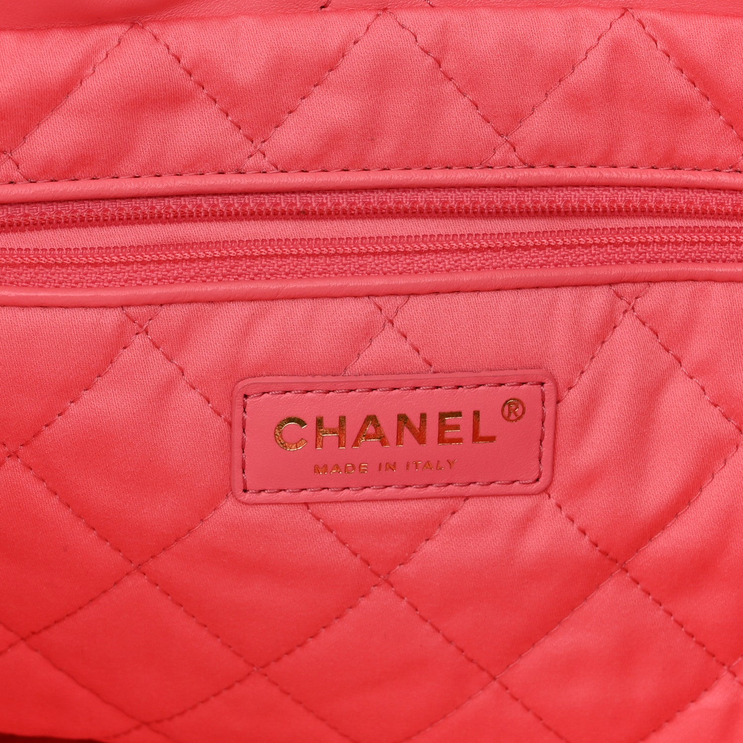 Chanel Shiny Calfskin Quilted Chanel 22 Drawstring Bag Coral Pink 7 of 12
