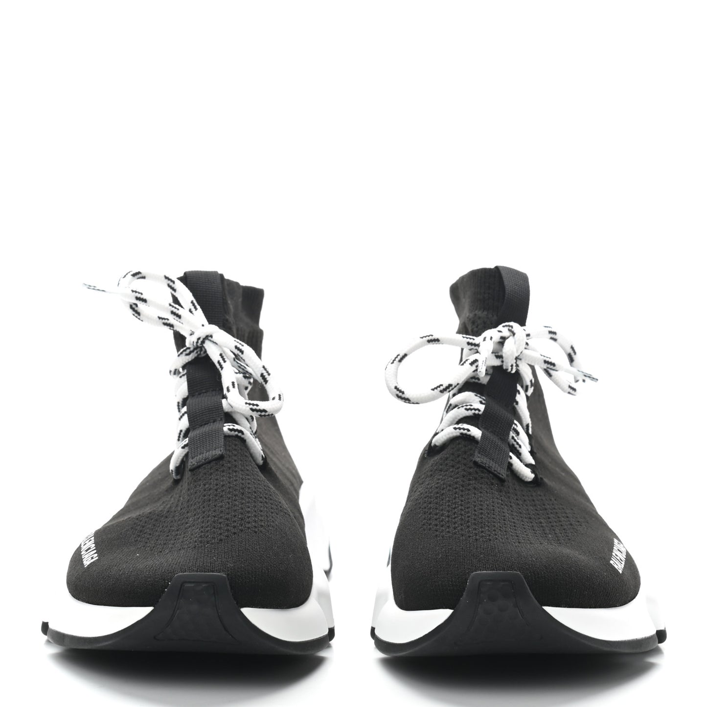 Recycled Knit Bi-Color Sole Womens Speed Lace Up Sneakers 40 Black White