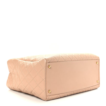 Chanel Caviar Quilted Large Coco Handle Shopping Tote Beige 4 of 11