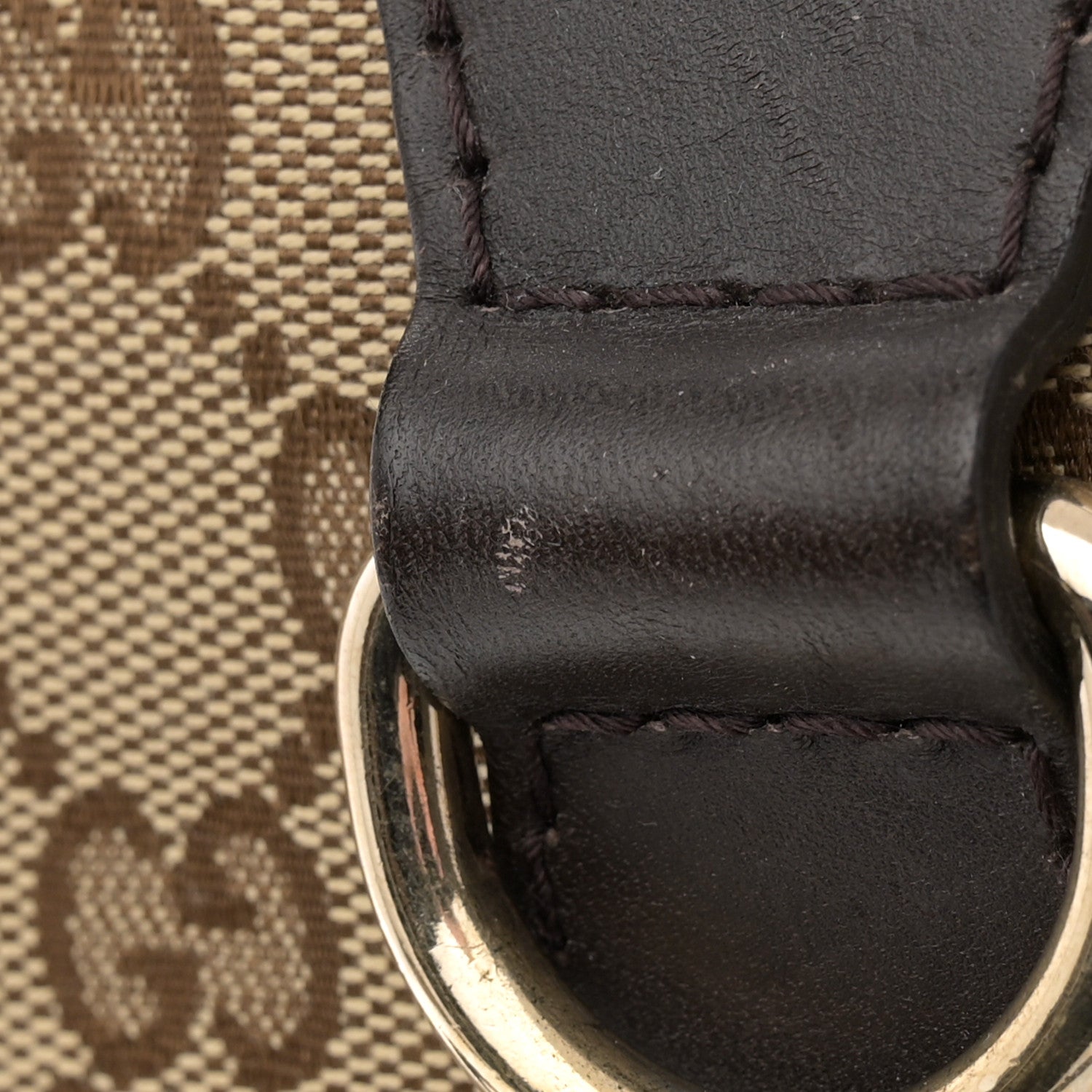 Gucci Monogram Selleria Calfskin Vintage Web Medium Boston Beige Ebony Cocoa 14 of 17