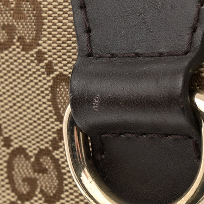 Gucci Monogram Selleria Calfskin Vintage Web Medium Boston Beige Ebony Cocoa 14 of 17
