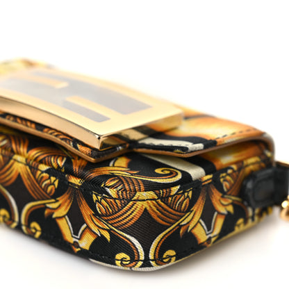 Fendi X VERSACE Silk Fendace FF Baroque Nano Brooch Baguette Black Gold 8 of 8