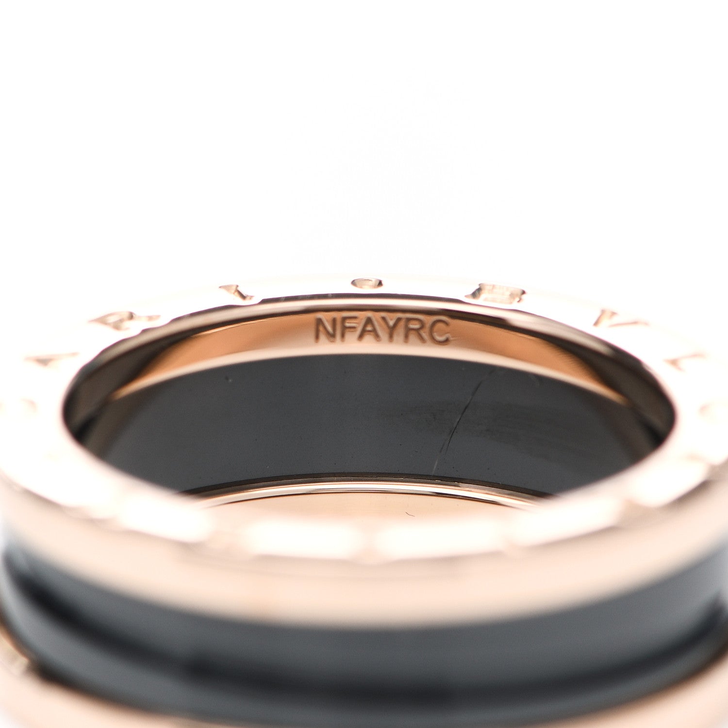 Bulgari 18K Rose Gold Black Ceramic B.Zero1 Two-Band Ring 59 8.75 6 of 6