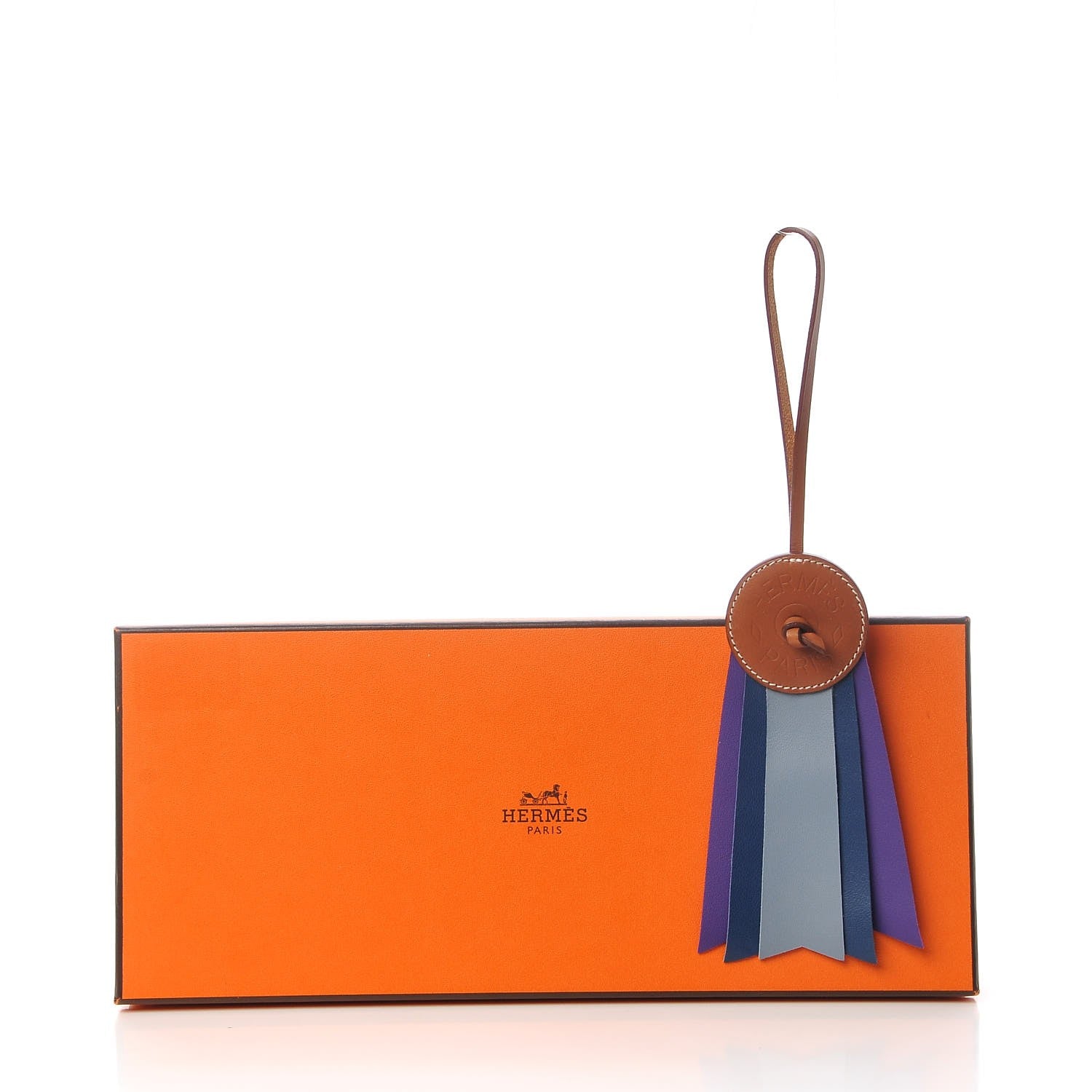 Hermes Hunter Cowhide Milo Lambskin Paddock Flot Bag Charm Bleu Lin Bleu De Malte Crocus 4 of 4