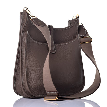 Hermes Taurillon Clemence Evelyne III PM Etoupe 3 of 9
