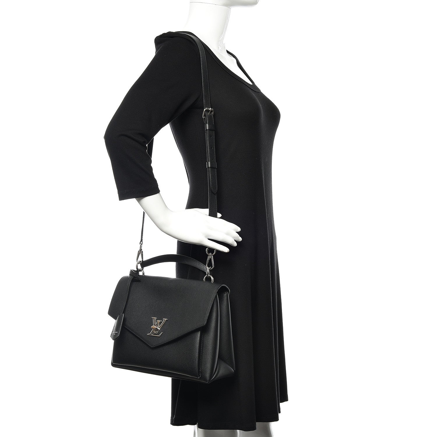 Louis Vuitton Soft Calfskin My Lockme Top Handle Black 2 of 11