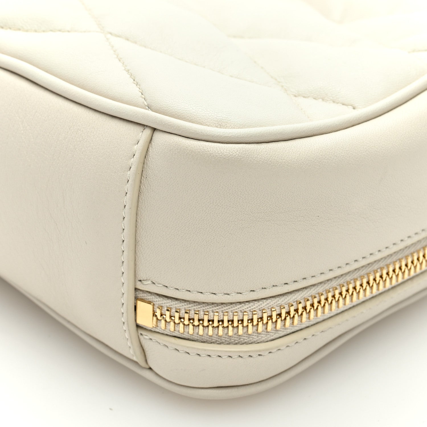 Saint Laurent Calfskin Quilted Demie Lune Shoulder Bag Crema Soft 8 of 8