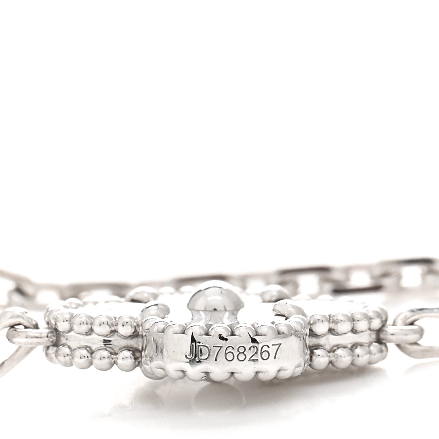 18K White Gold 20 Motifs Guilloche Vintage Alhambra Necklace