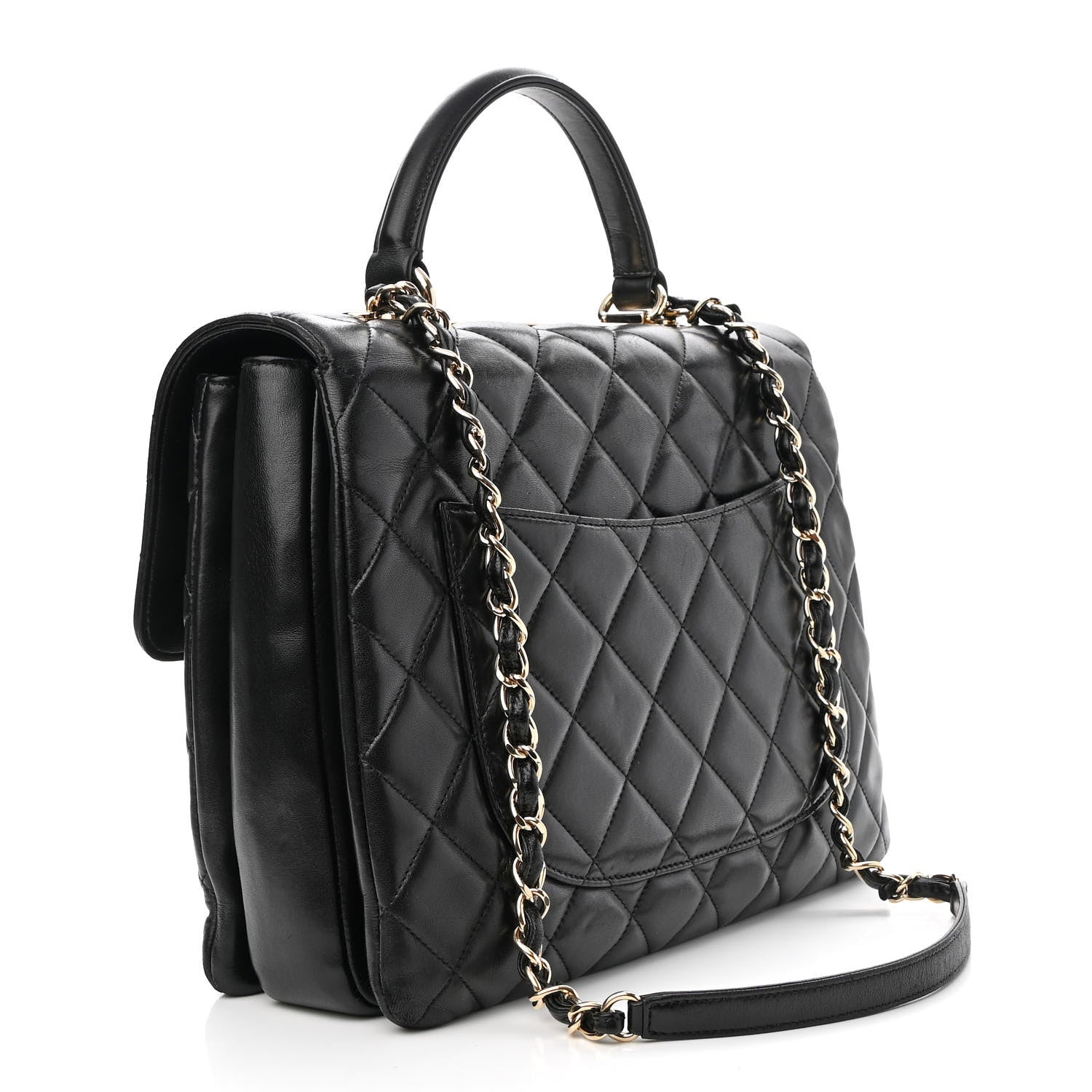 Chanel Lambskin Quilted Large Trendy CC Dual Handle Flap Bag Black 3 of 9