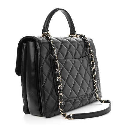 Chanel Lambskin Quilted Large Trendy CC Dual Handle Flap Bag Black 3 of 9