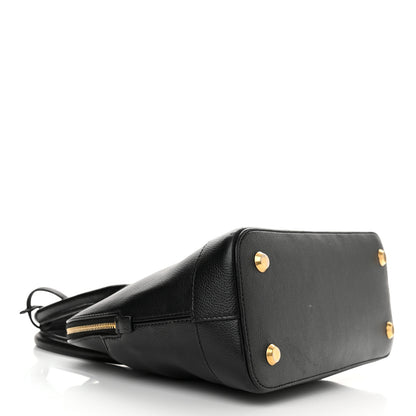 Balenciaga Grained Calfskin Logo S Ville Top Handle Bag Black White 4 of 15