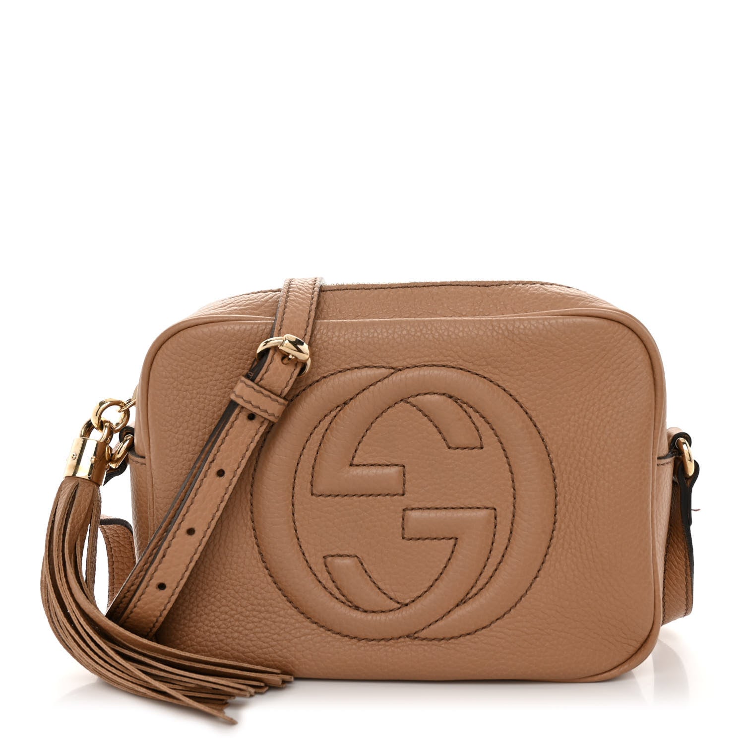 Gucci Pebbled Calfskin Small Soho Disco Bag Camelia 1 of 12