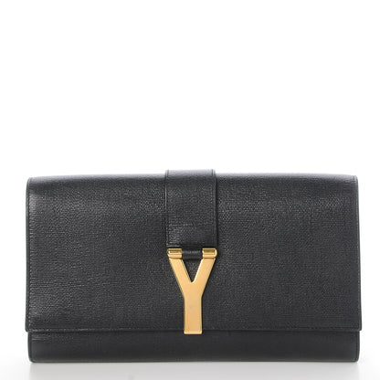 Saint Laurent Textured Calfskin Y Ligne Clutch Black 1 of 7