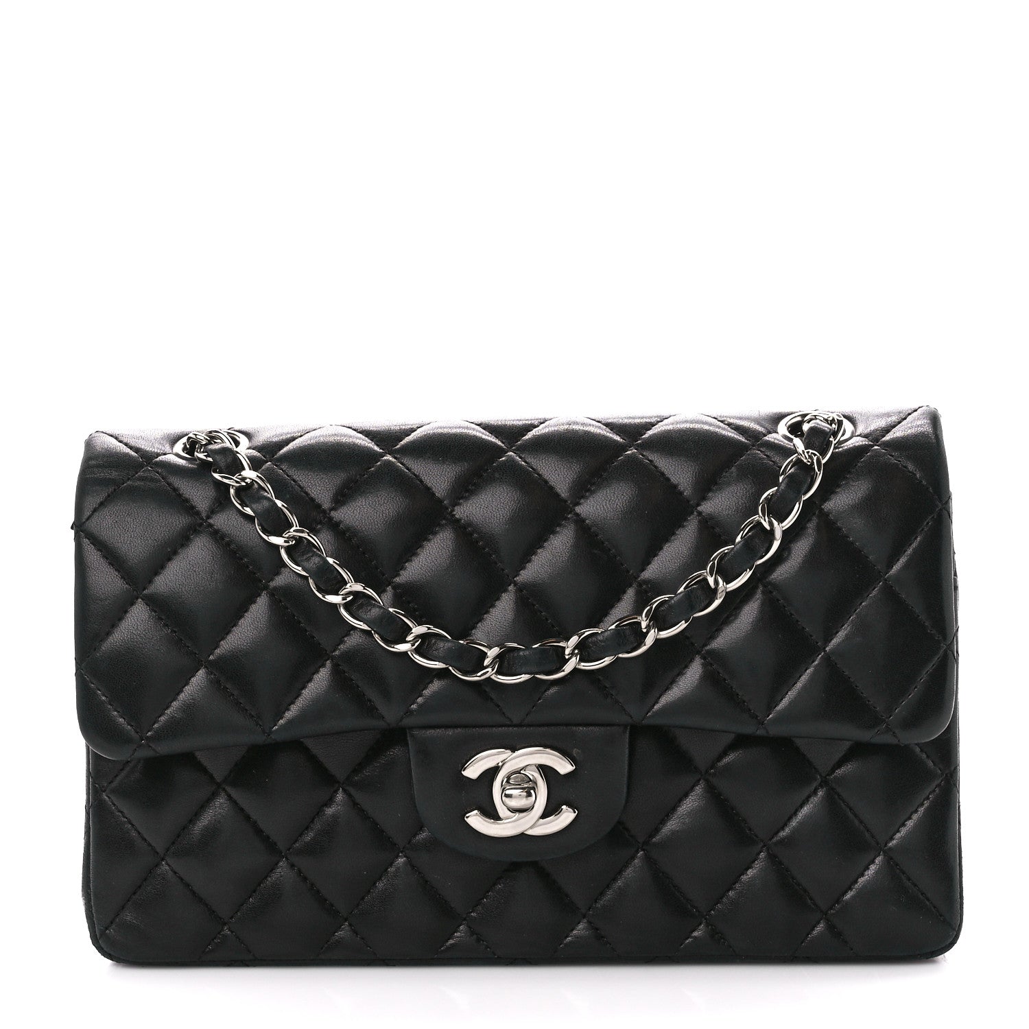 Chanel Lambskin Quilted Small Double Flap Black 1 of 15