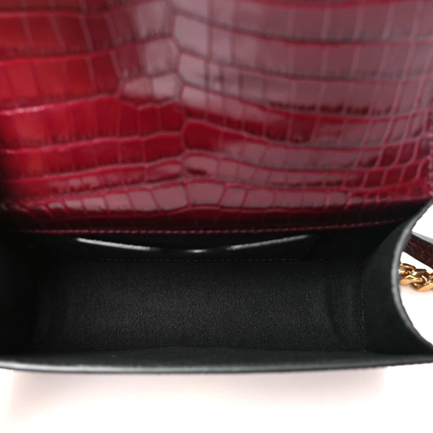 Alexander McQueen Shiny Crocodile Embossed Jeweled Satchel Madder 5 of 10