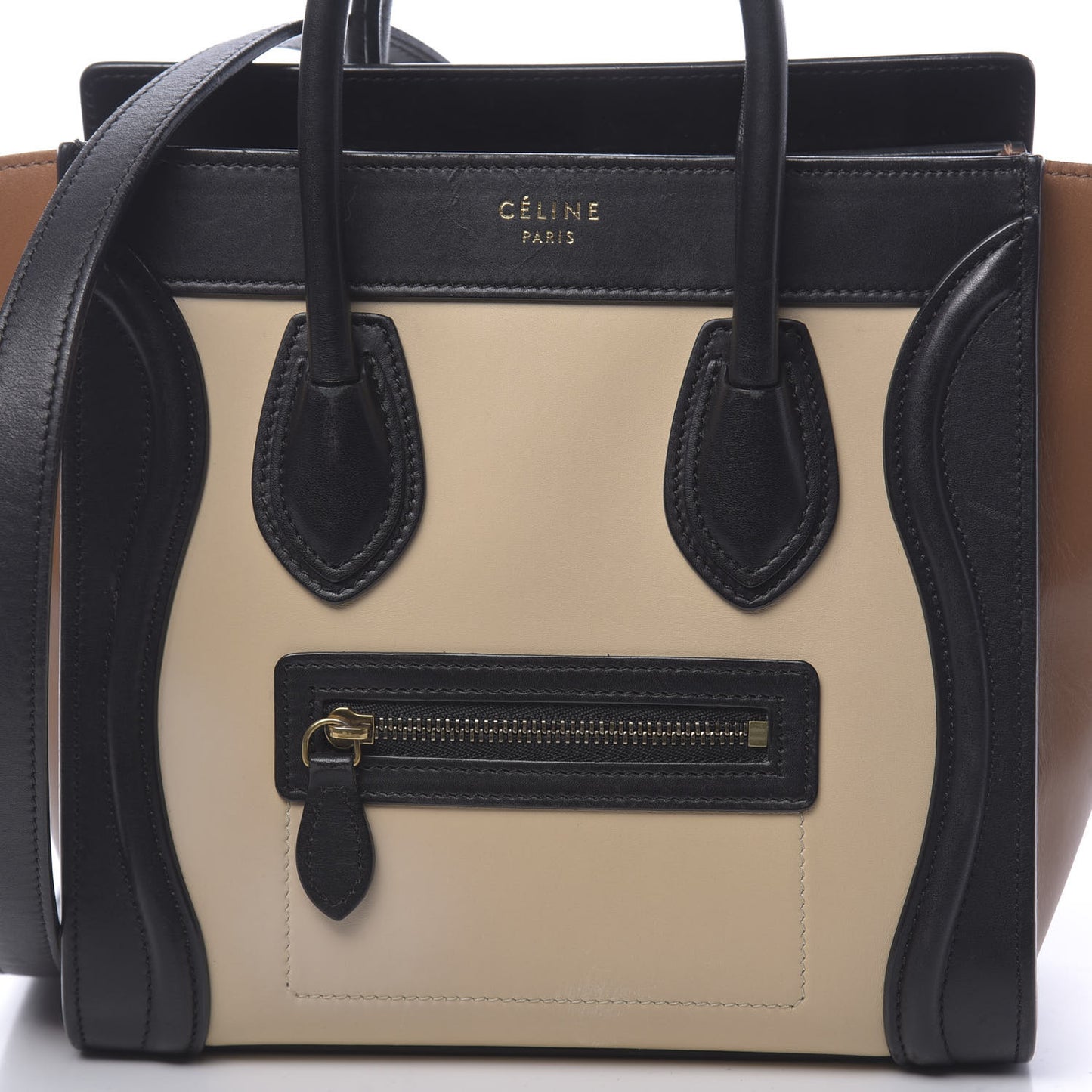 Satin Calfskin Nano Tri-Color Luggage Seashell