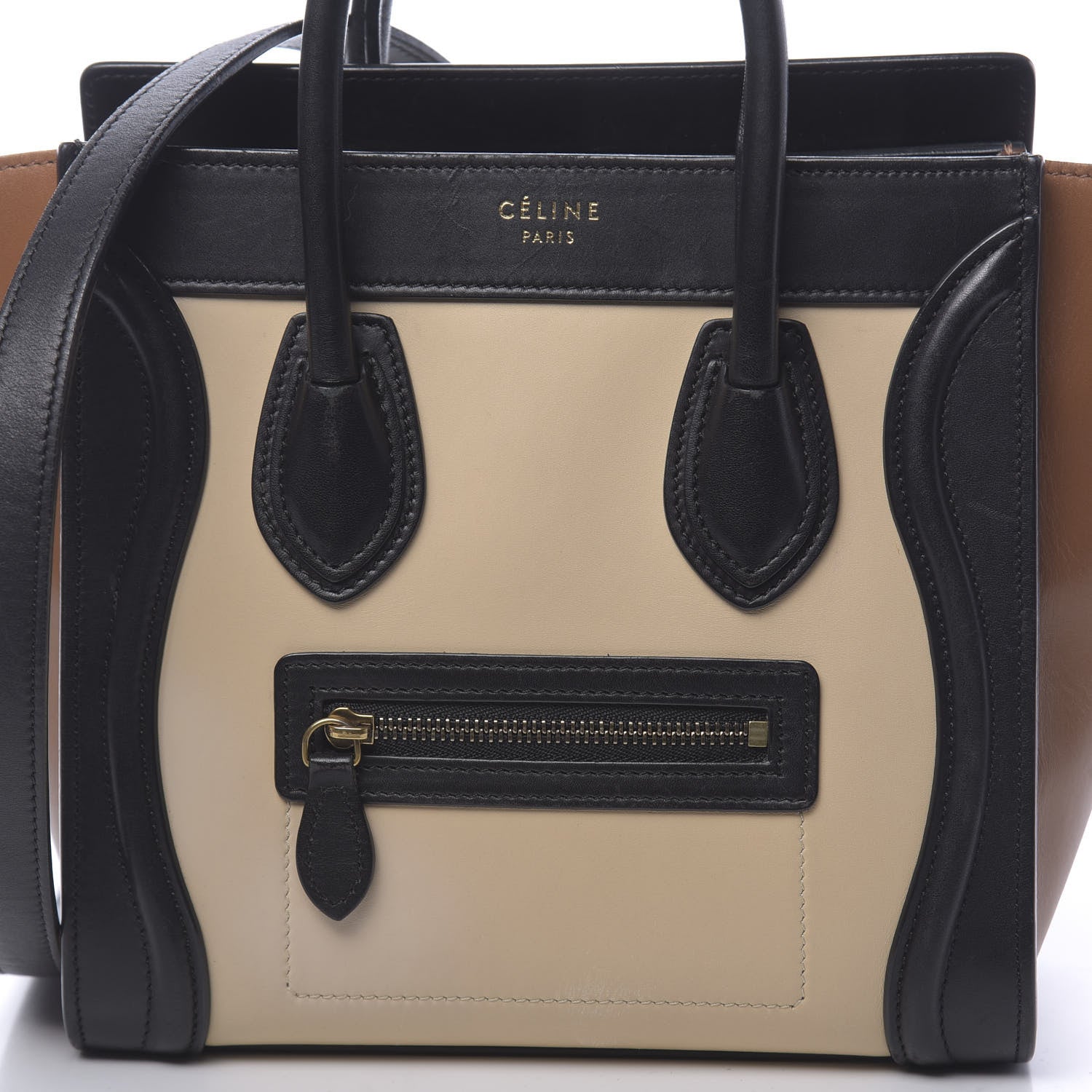 Celine Satin Calfskin Nano Tri-Color Luggage Seashell 11 of 14