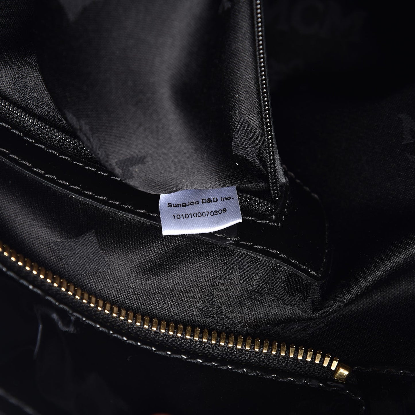 Monogram Patent Shopping Tote Black
