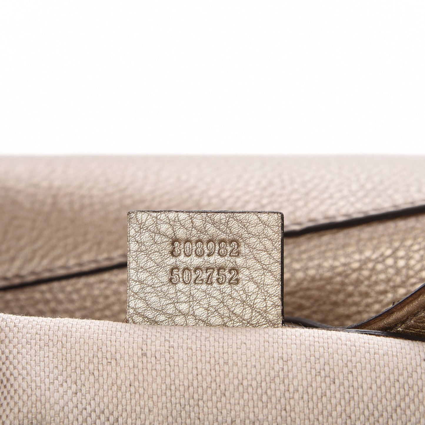 Metallic Pebbled Calfskin Medium Soho Chain Shoulder Bag Golden Beige